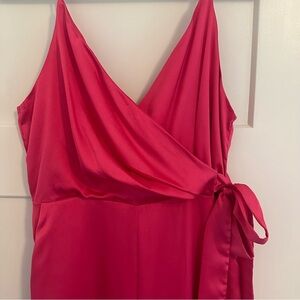 Glam Pink Surplice Jumpsuit